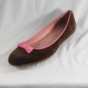 MARC JACOBS Brown & Pink Velvet Flats  Sz 9.5